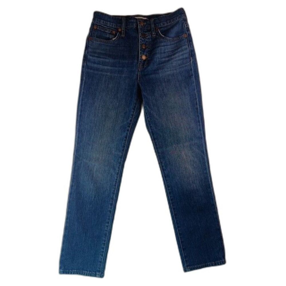 Madewell Jeans Womens 25 Blue High Rise Perfect Vintage Crop Button Fly Stretch